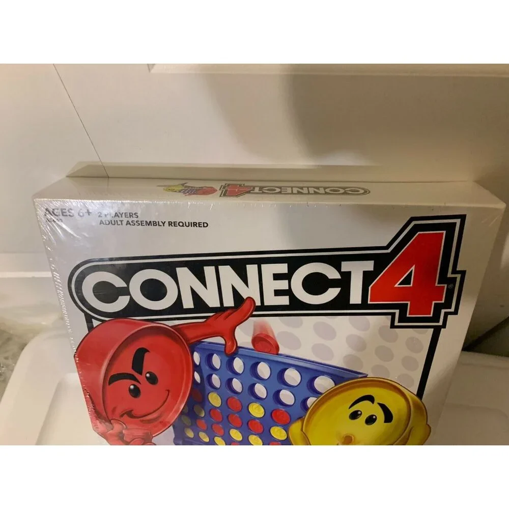 New Connect 4 Game Four In A Row Checkers Hasbro 2016 Family Fun Sealed‎